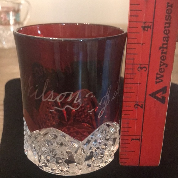 Antique ruby red flash glass fair souvenir one 1902 one cute Baby Tippett - Picture 8 of 16